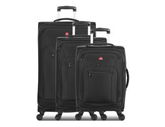 7070 3pc Expandable Softside Spinner Set Black