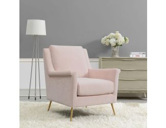 Blossom Accent Armchair with Plush Removable Back and Seat Cushions in Blush Pink