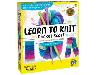 Learn to Knit Pocket Scarf