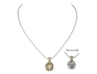 Little Inspirations Compass Slider Charm CZ with Chain Chain: 16"Pendant: 5/8" W x 1" L