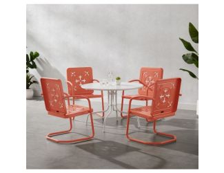 Azalea 5-Piece Round Retro Outdoor Dining Set