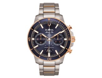 Mens Marine Star Chronograph Silver-Tone Watch Blue Dial