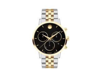 Men's Museum Classic Chronograph Two-Tone Stainless Steel Watch Black Dial