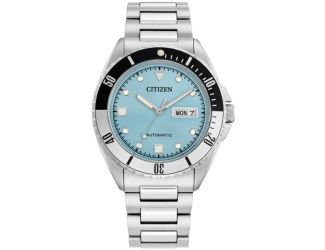 Men's Sport Luxury AUTO Stainless Steel Bracelet watch, Light Blue dial