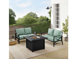 Kaplan 3Pc Outdoor Conversation Set W/Fire Table