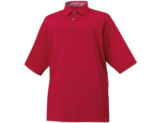 Footjoy ProDry Performance Lisle Solid Self Collar Men's Polo - Red - XX-Large