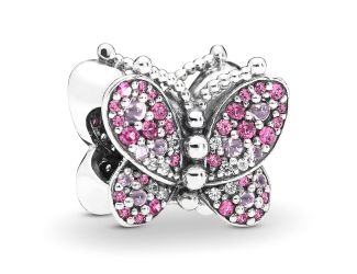 Dazzling Pink Butterfly Charm