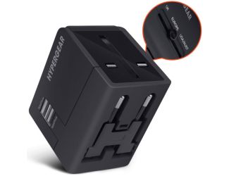 HyperGear All-in-One World Travel Adapter Black + USB ports