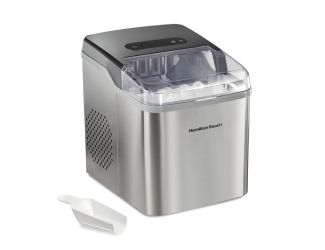 Compact Countertop Ice Maker Stainless Steel
