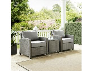 Bradenton 3Pc Outdoor Wicker Conversation Set