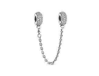 Sparkling Pav Safety Chain Charm Size 50mm