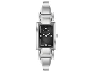 Ladies Watch Diamond Accent Black Mother of Pearl