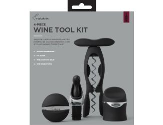 4 Piece Wine Tool Kit - Velvet Black