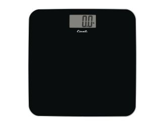Escali - Slim Glass Bathroom Scale, Black