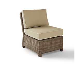 Bradenton Outdoor Wicker Sectional Center Chair with Sand Cushions