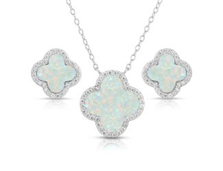 Opal Earrings & Necklace Set