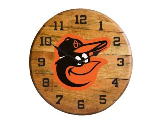 Baltimore Orioles Oak Barrel Clock