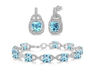 Blue Topaz Bracelet & Earring Set