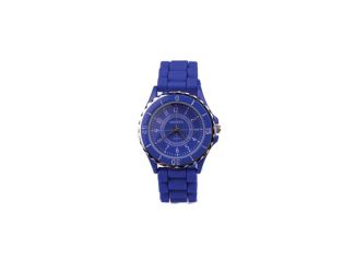 Geneva Blue Silicone Quartz Sports Watch