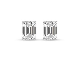 Lab Grown 1/2 CT Emerald Cut Diamond Earrings