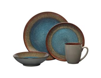Monroe Blue 16pc Stoneware Dinnerware Set
