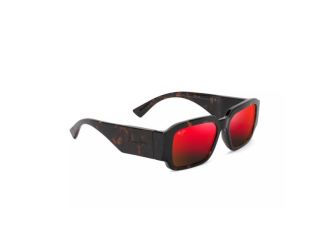 Kupale Polarized Sunglasses Shiny Dark Havana Frame Hawaii Lava Lens