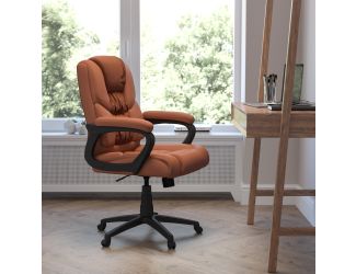 Big & Tall 400 lb. Rated Brown LeatherSoft Office Chair - Executive Office Chair