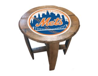 New York Mets Oak Barrel Table