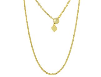 PARIKHS Gold Plated Adjustable Diamond Cut Anchor Slider Chain in 925 Sterling Silver