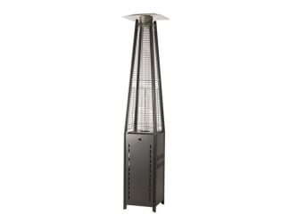 Square Pyramid Flame Patio Heater Hammered Platinum