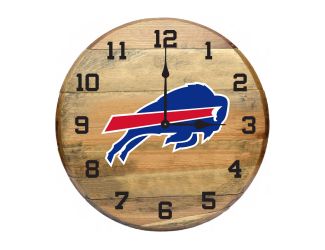 Buffalo Bills Oak Barrel Clock