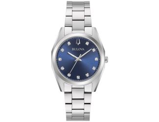 Ladies Classic Surveyor Stainless Steel Bracelet watch, Blue dial