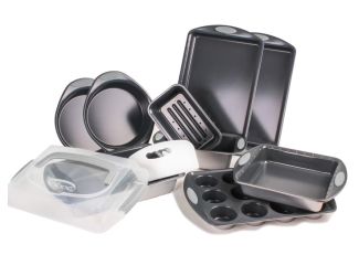 11pc Perfect Slice Bakeware Set, Silver/Silver