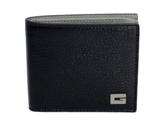 Gucci G Detail Black and Grey Leather Bifold Wallet