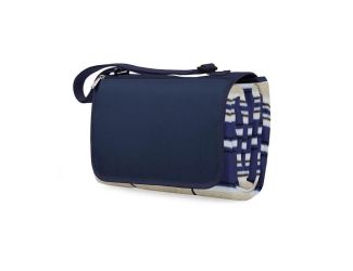 Blanket Tote XL Outdoor Picnic Blanket - (Blue Stripe Pattern with Navy Flap)