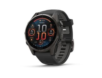 fenix 8  43 mm, AMOLEDSapphire, Carbon Gray DLC Titanium with Black/Pebble Gray Silicone Band