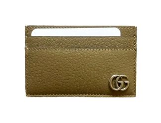 Gucci Marmont GG Khaki Green Leather Card Case Wallet