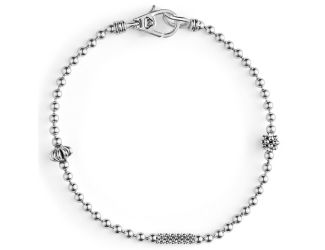 CAVIAR ICON Silver Caviar Beaded Bracele Size Medium