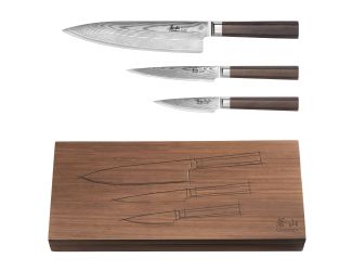 3-Piece Maya Series Starter Knife Set w/Walnut Box