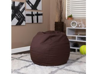Small Solid Brown Refillable Bean Bag Chair for Kids and Teens