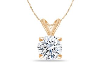 Bright White Round Lab Grown Diamond Pendant in 14K Yellow Gold 1.00ct, Color-FG, Clarity-VS SI