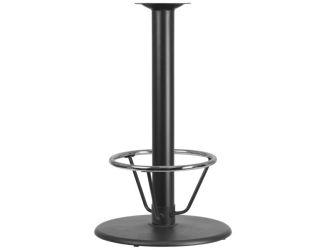 24" Round Restaurant Table Base with 4" Dia. Bar Height Column and Foot Ring