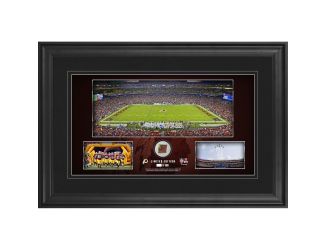 10" x 18" Stadium Panoramic Framed Collage w/Game-Used Football - Washington Redskins