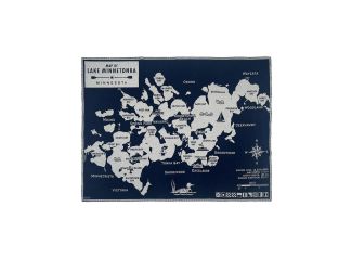 Faribault Mills Lake Minnetonka Map Wool Throw