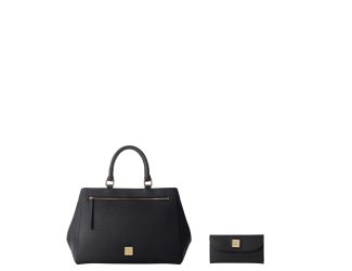Saffiano Zip Satchel and Continental Clutch Set