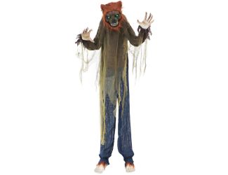 Life-Size Animatronic Werewolf with Lights and Sound, Indoor/Covered Outdoor Halloween Decoration