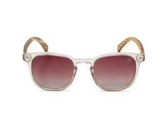 Rae Zebrawood Sunglasses Wooden Sunglasses Black Frame / Green Lens