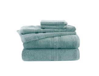 Solid 6pc Bath Towel Set w/ SILVERbac Antimcirobial Mineral