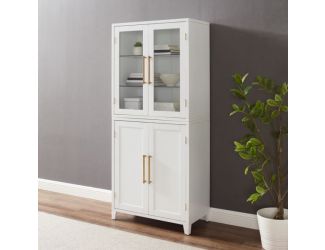 Roarke Pantry Storage Cabinet With Glass Door Hutch