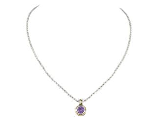 Beijos 8mm Bezel Set Necklace,  Amethyst CZ Length: 18"Pendant: 3/4"L x 1/2"W x 1/4"Thick